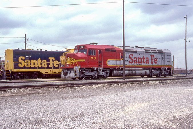 ATSF 93, an FP45, at North Wichita, Kansas, in June 1999.  Photo by Keel Middleton.